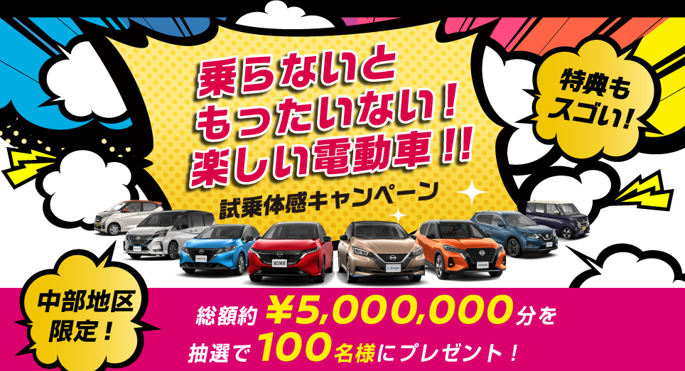 愛知日産自動車株式会社 乗らないともったいない 楽しい電動車 試乗体感キャンペーン